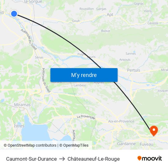Caumont-Sur-Durance to Châteauneuf-Le-Rouge map