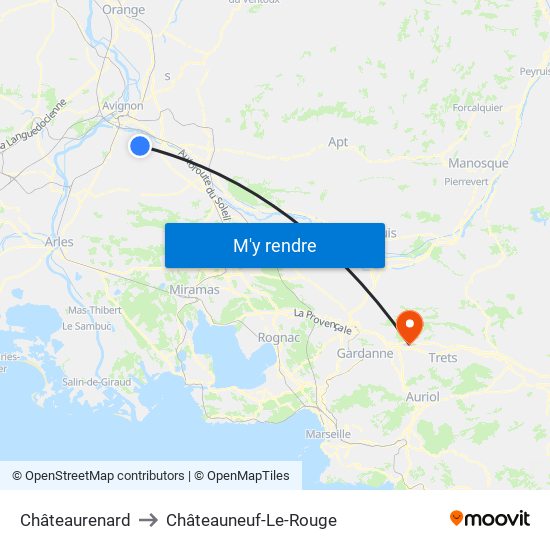 Châteaurenard to Châteauneuf-Le-Rouge map