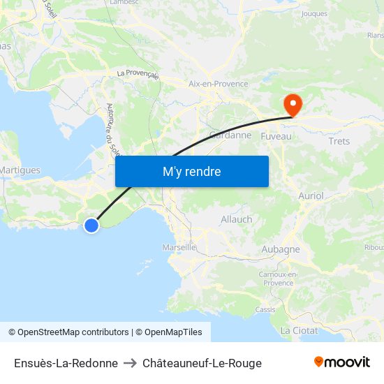 Ensuès-La-Redonne to Châteauneuf-Le-Rouge map