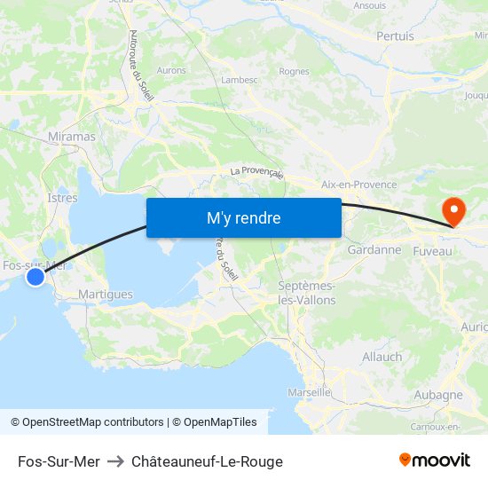 Fos-Sur-Mer to Châteauneuf-Le-Rouge map
