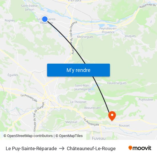 Le Puy-Sainte-Réparade to Châteauneuf-Le-Rouge map