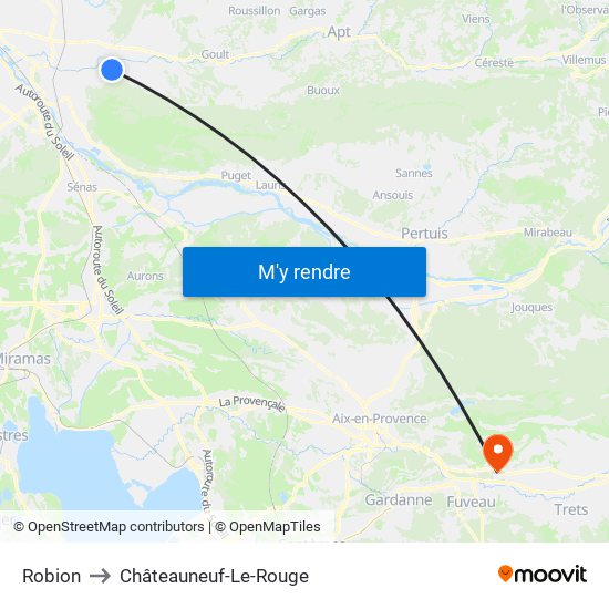 Robion to Châteauneuf-Le-Rouge map