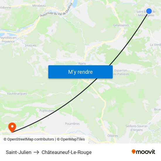 Saint-Julien to Saint-Julien map