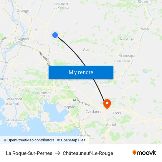 La Roque-Sur-Pernes to Châteauneuf-Le-Rouge map