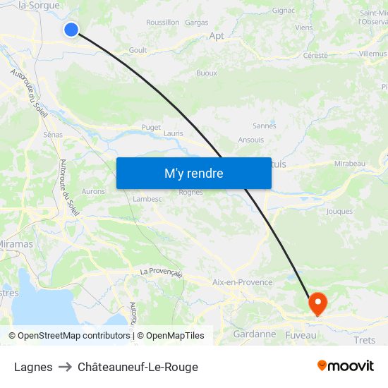 Lagnes to Châteauneuf-Le-Rouge map