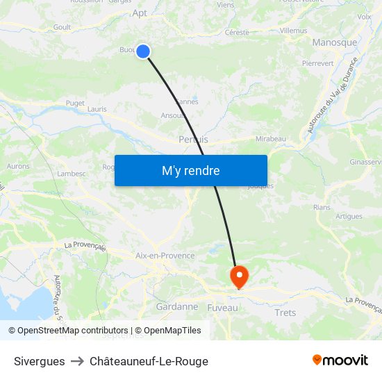 Sivergues to Châteauneuf-Le-Rouge map