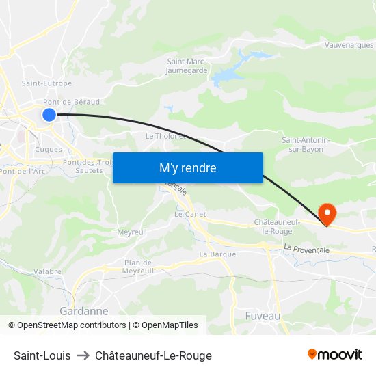 Saint-Louis to Châteauneuf-Le-Rouge map