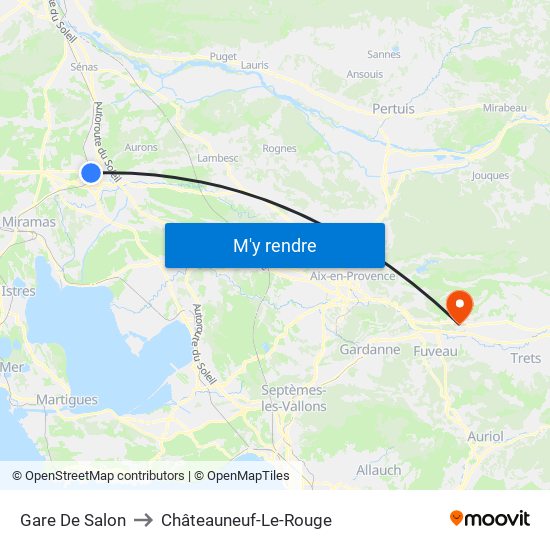 Gare De Salon to Châteauneuf-Le-Rouge map