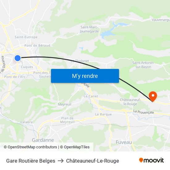 Gare Routière Belges to Châteauneuf-Le-Rouge map