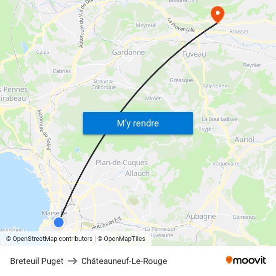 Breteuil Puget to Châteauneuf-Le-Rouge map
