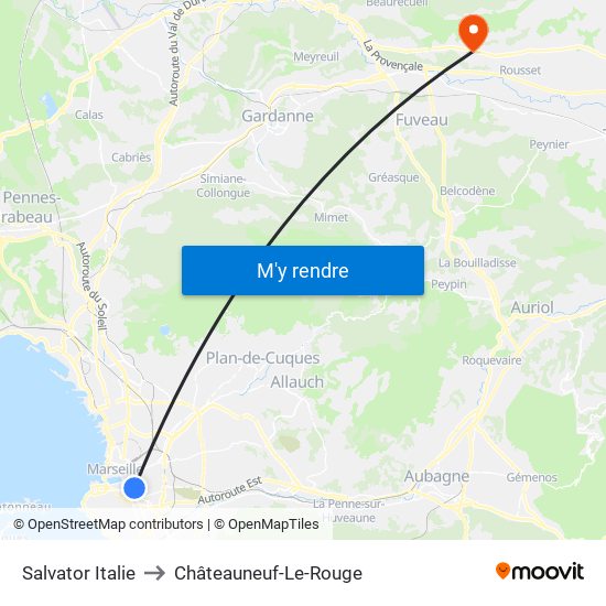 Salvator Italie to Châteauneuf-Le-Rouge map