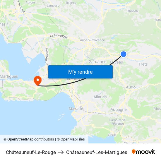 Châteauneuf-Le-Rouge to Châteauneuf-Les-Martigues map