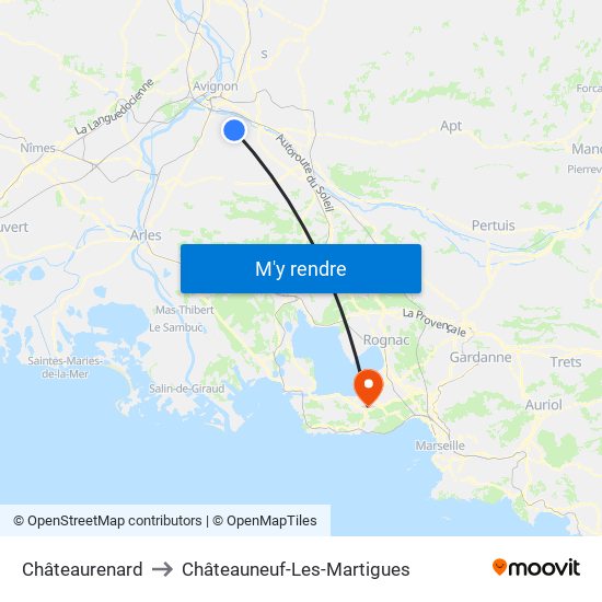 Châteaurenard to Châteauneuf-Les-Martigues map