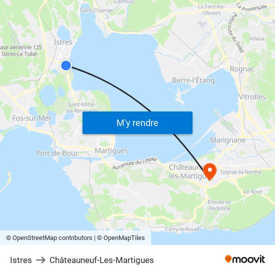 Istres to Châteauneuf-Les-Martigues map