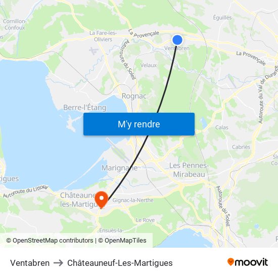 Ventabren to Châteauneuf-Les-Martigues map