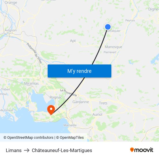 Limans to Châteauneuf-Les-Martigues map