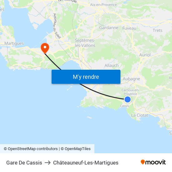 Gare De Cassis to Châteauneuf-Les-Martigues map