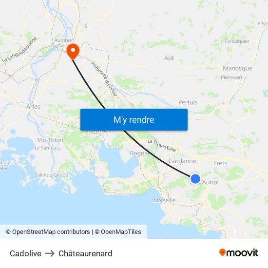 Cadolive to Châteaurenard map
