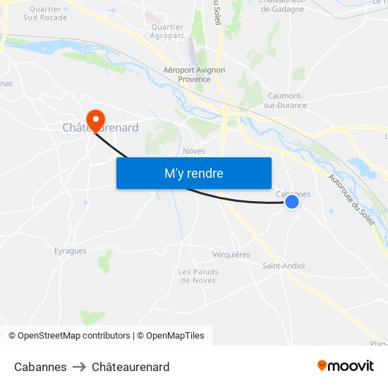 Cabannes to Châteaurenard map