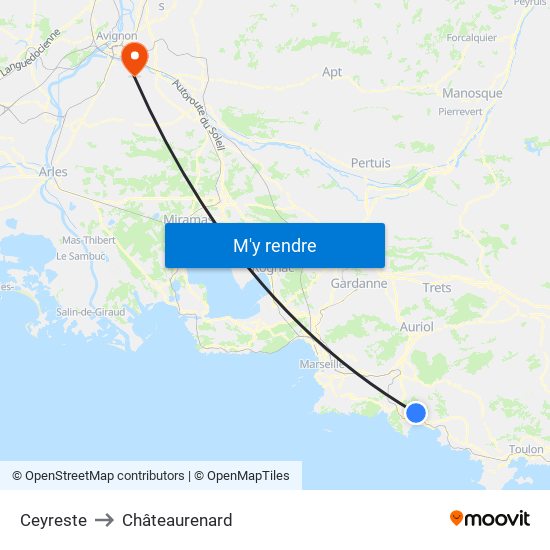 Ceyreste to Châteaurenard map