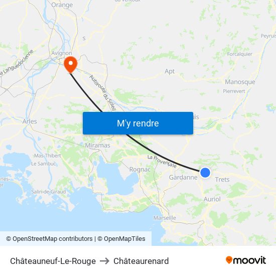 Châteauneuf-Le-Rouge to Châteaurenard map