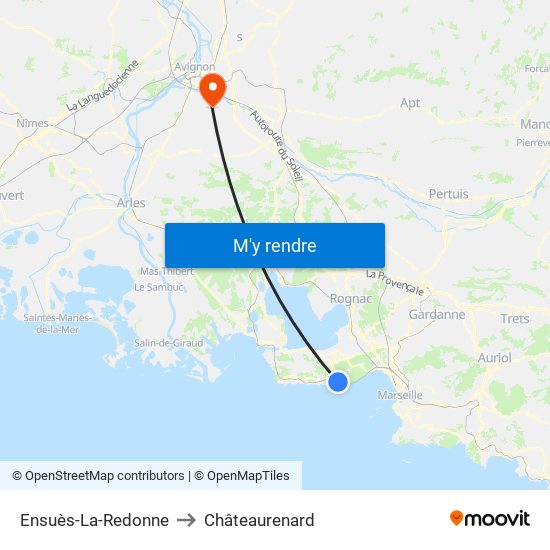 Ensuès-La-Redonne to Châteaurenard map