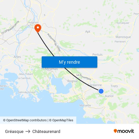 Gréasque to Châteaurenard map