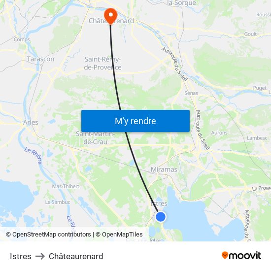 Istres to Châteaurenard map