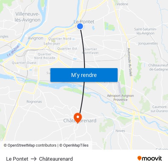 Le Pontet to Châteaurenard map