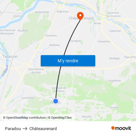 Paradou to Châteaurenard map