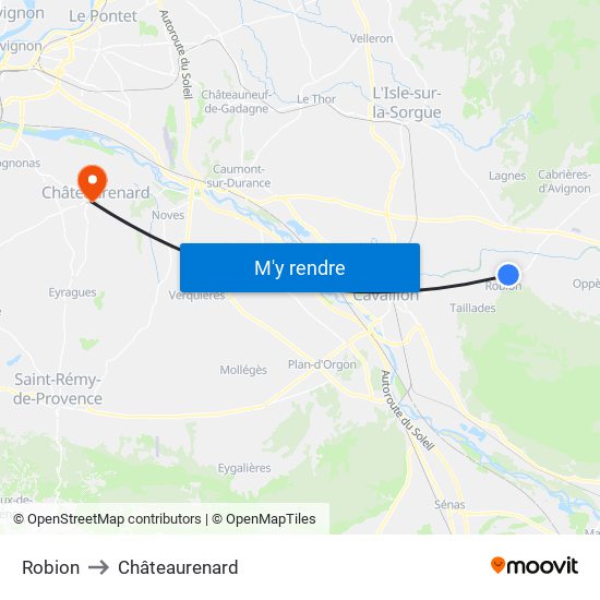 Robion to Châteaurenard map