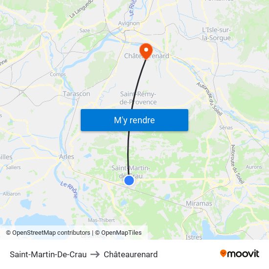 Saint-Martin-De-Crau to Châteaurenard map
