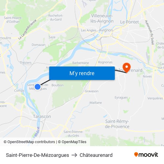 Saint-Pierre-De-Mézoargues to Châteaurenard map