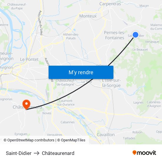Saint-Didier to Châteaurenard map