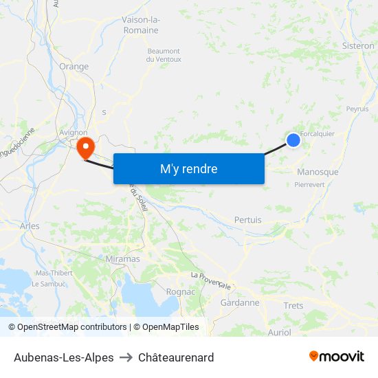 Aubenas-Les-Alpes to Châteaurenard map