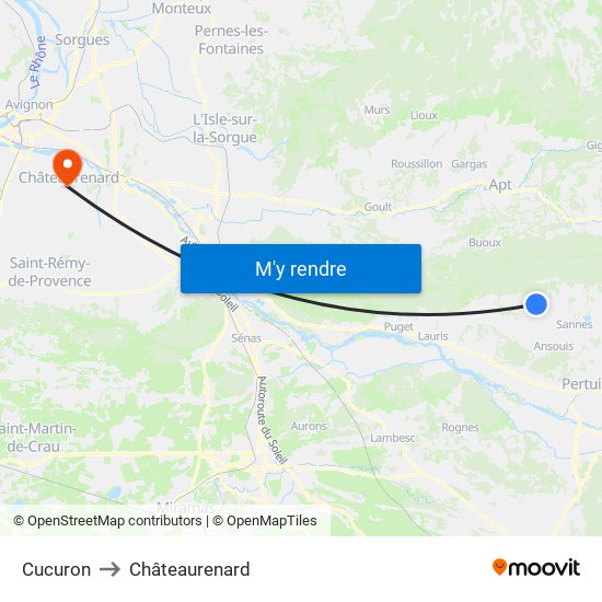 Cucuron to Châteaurenard map