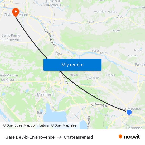 Gare De Aix-En-Provence to Châteaurenard map