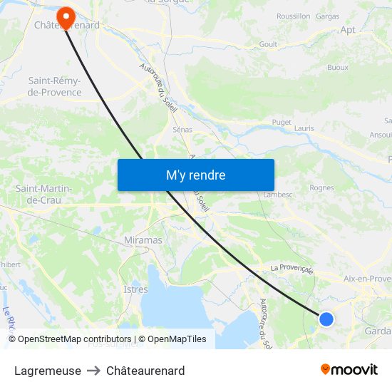 Lagremeuse to Châteaurenard map