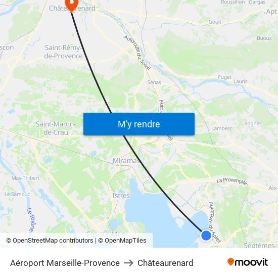 Aéroport Marseille-Provence to Châteaurenard map