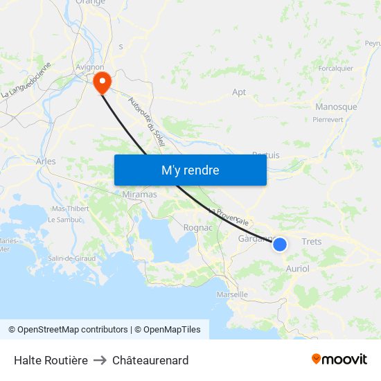 Halte Routière to Châteaurenard map