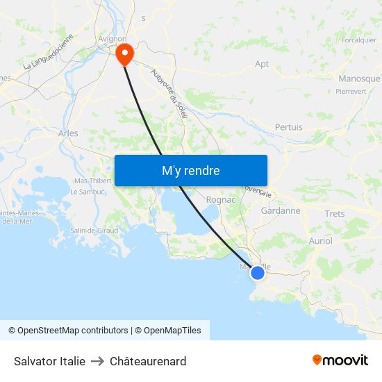 Salvator Italie to Châteaurenard map