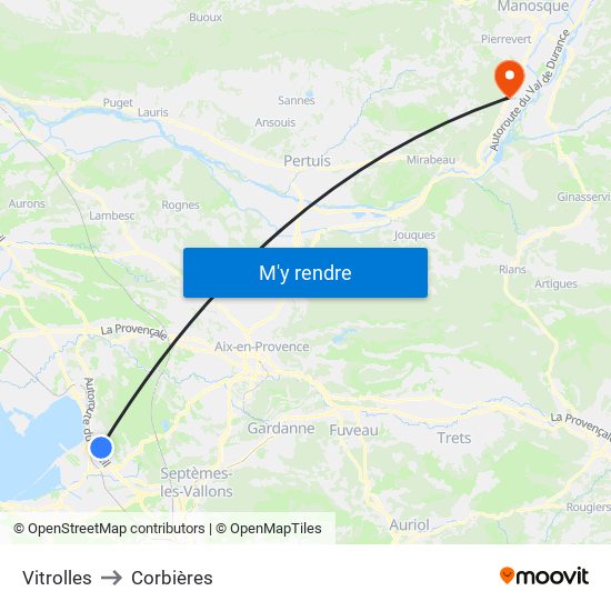 Vitrolles to Vitrolles map