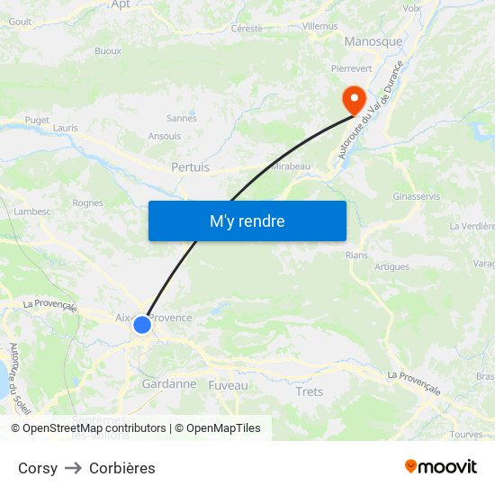 Corsy to Corbières map