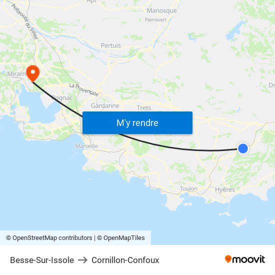 Besse-Sur-Issole to Cornillon-Confoux map