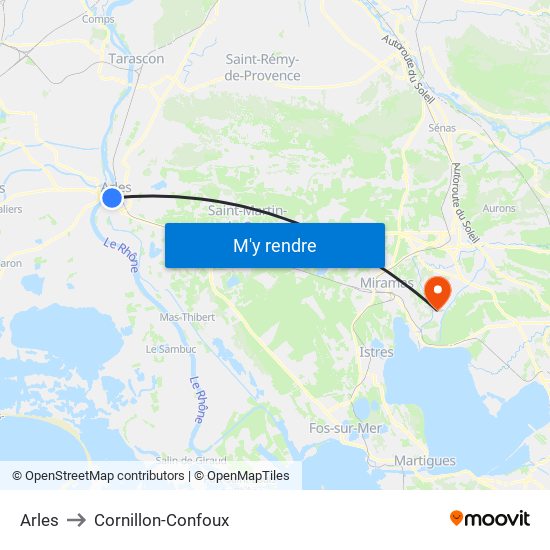 Arles to Arles map