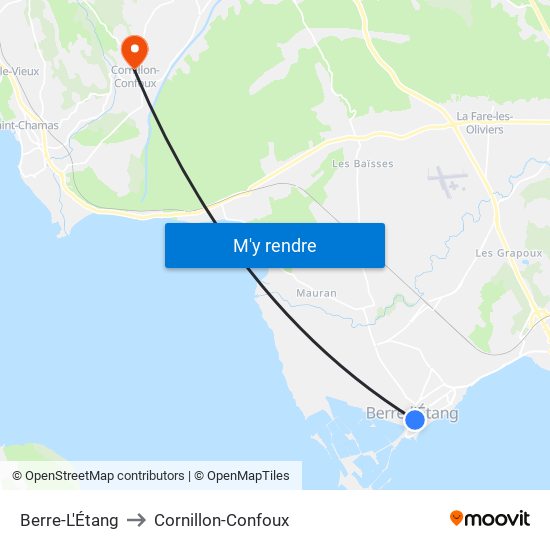 Berre-L'Étang to Cornillon-Confoux map