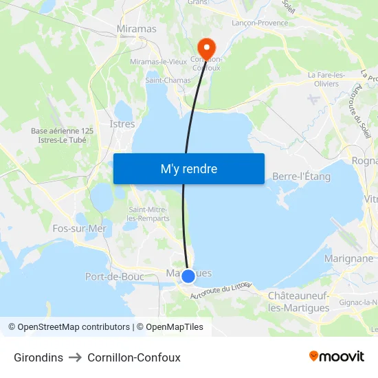 Girondins to Cornillon-Confoux map