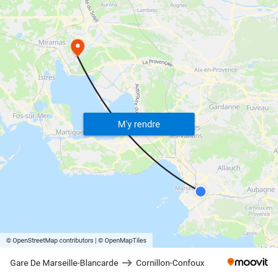 Gare De Marseille-Blancarde to Cornillon-Confoux map