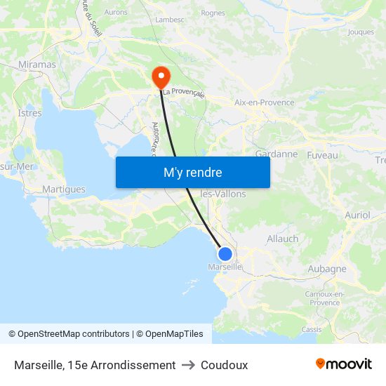 Marseille, 15e Arrondissement to Coudoux map