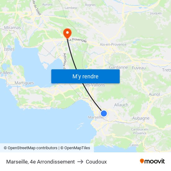 Marseille, 4e Arrondissement to Coudoux map